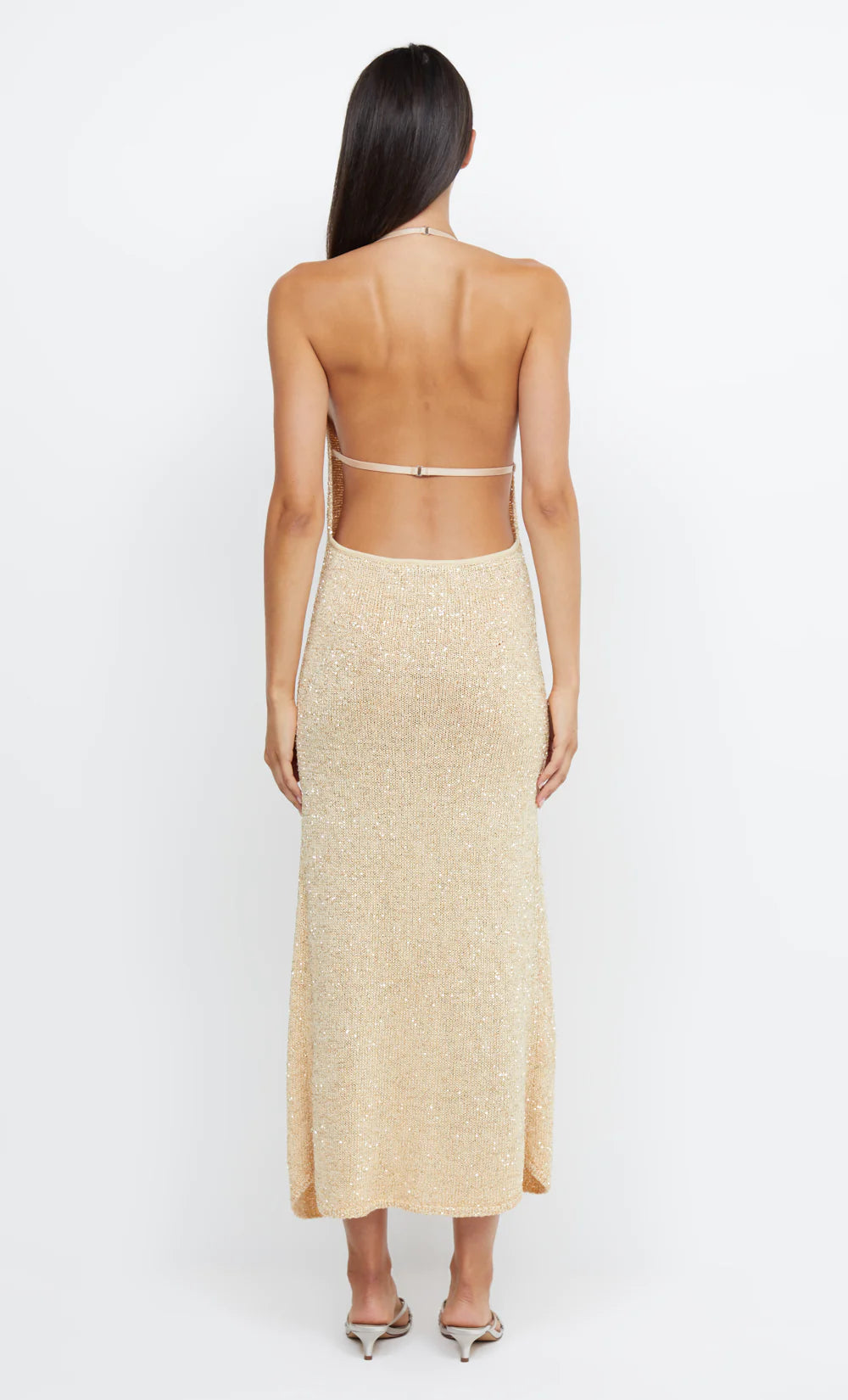 Bec + Bridge Sadie Knit Sequin Midi Gold