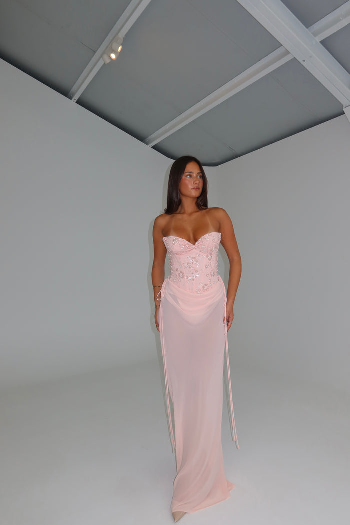 Natalie Rolt Verity Bustier + Allira Skirt Baby Pink