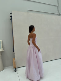 Aje Violette Bubble Hem Maxi Gown Pastel Pink