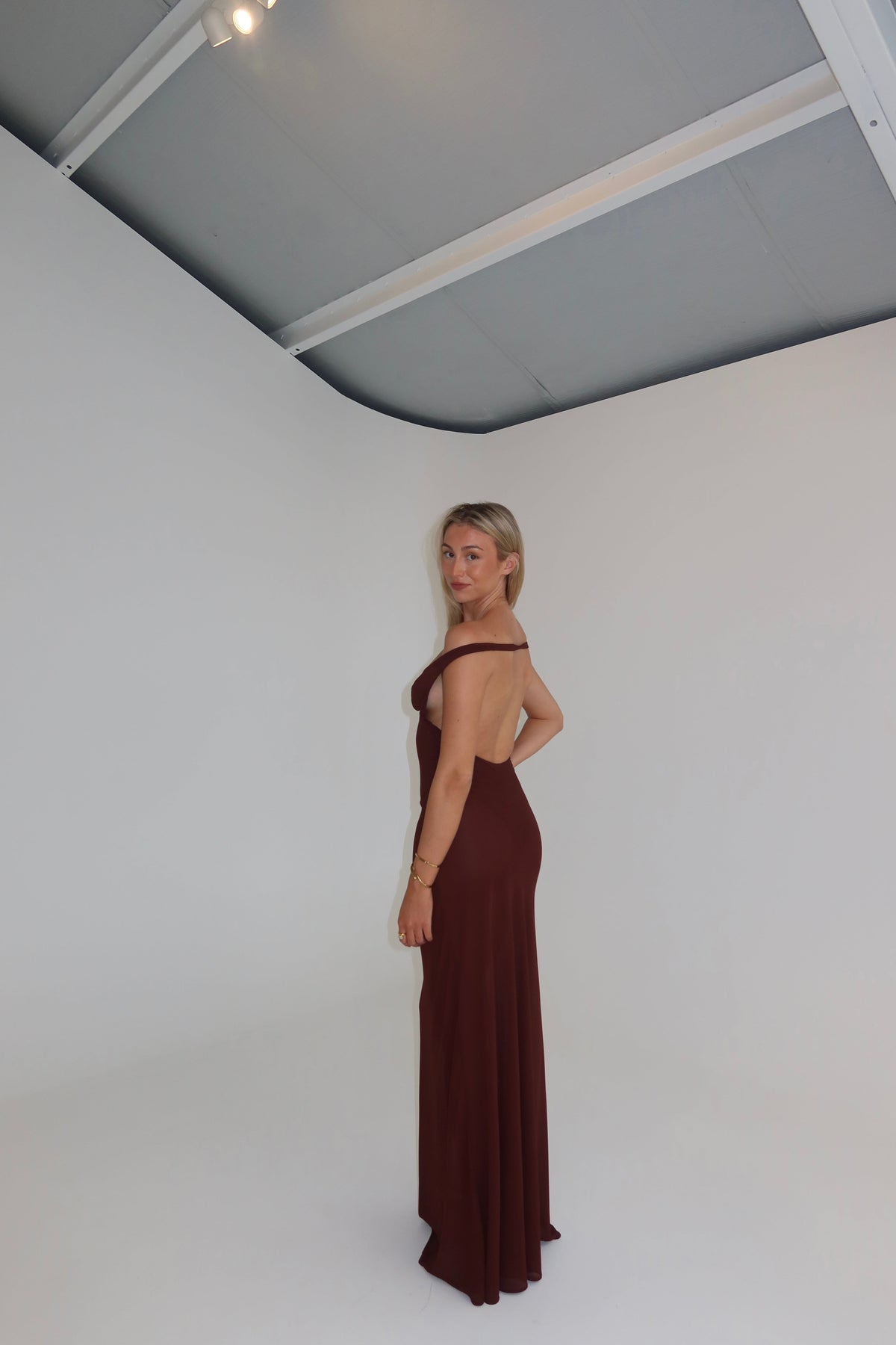 Natalie Rolt Brielle Gown Espresso shortandsweethire