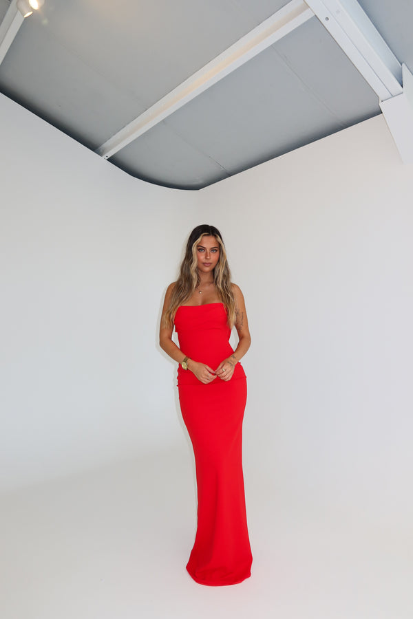 Effie Kats Havilland Gown Cherry Red