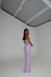 MISHA Sapphire Sequin Gown Lilac
