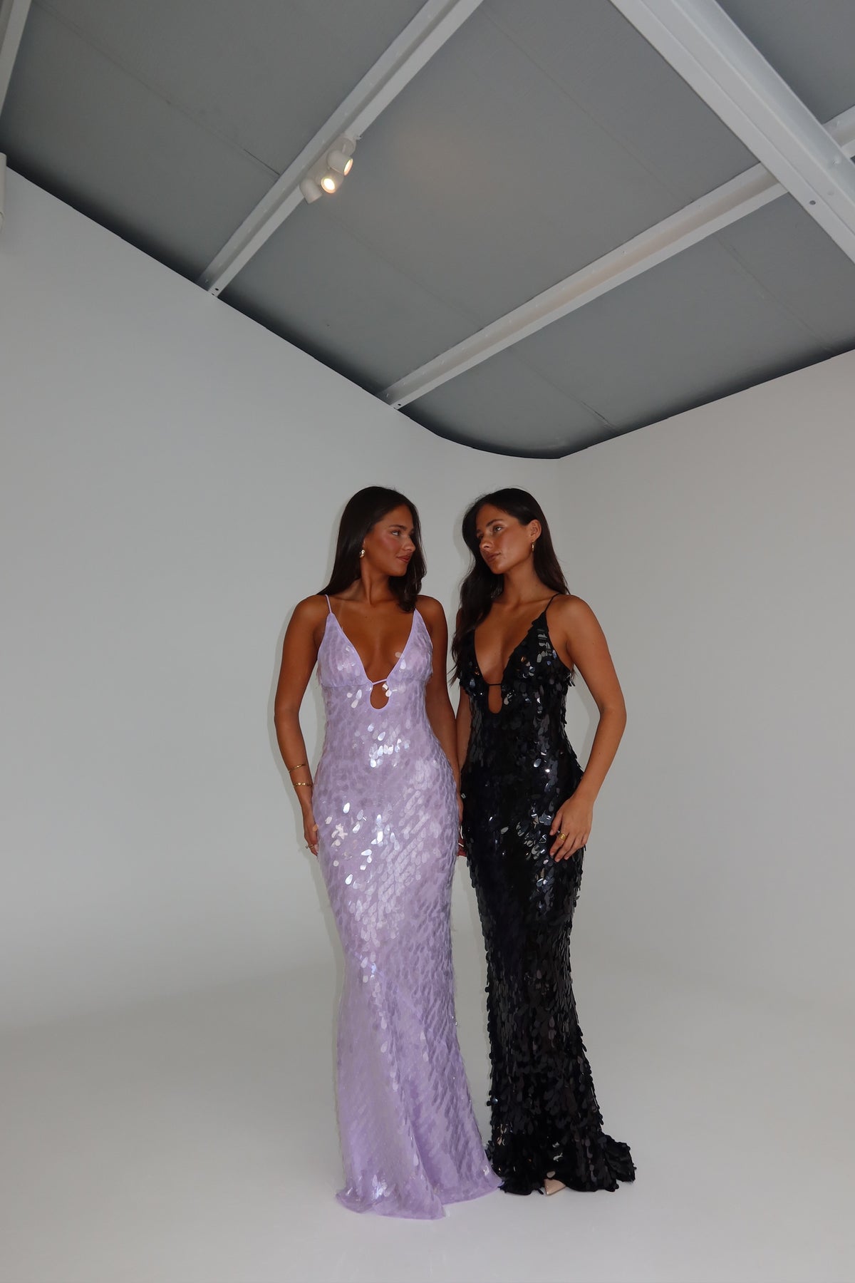 MISHA Sapphire Sequin Gown Lilac