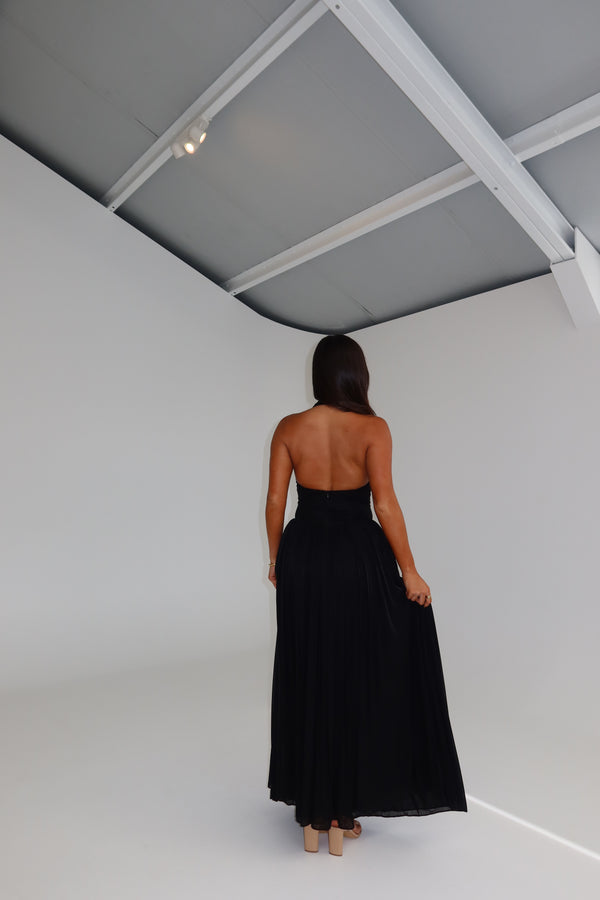 Misha Ophelia Jersey Maxi Gown Black