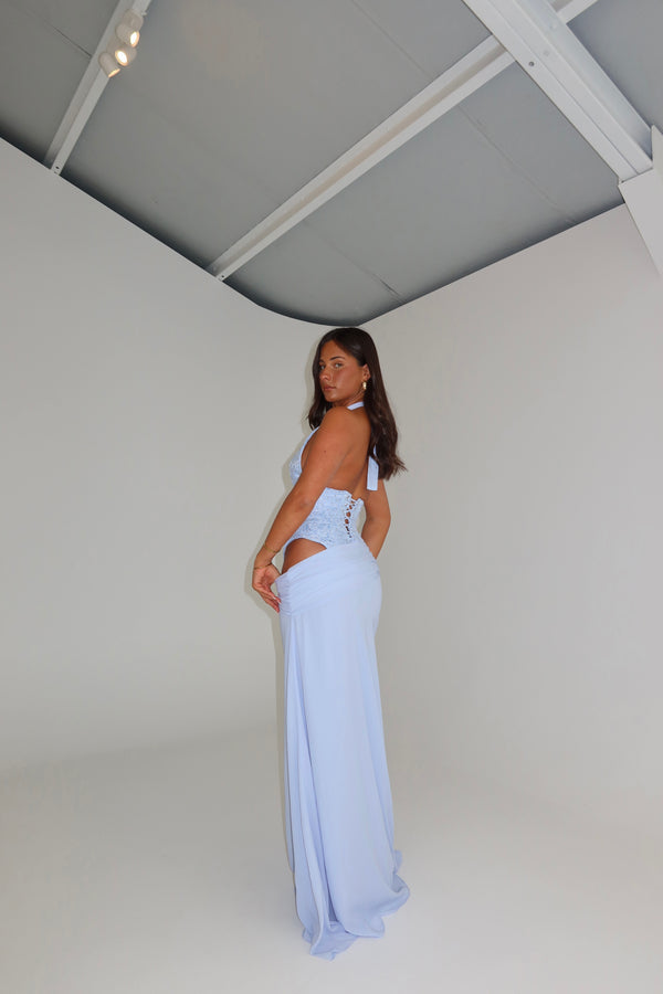 Fenity Fashion Crystal Gown Blue