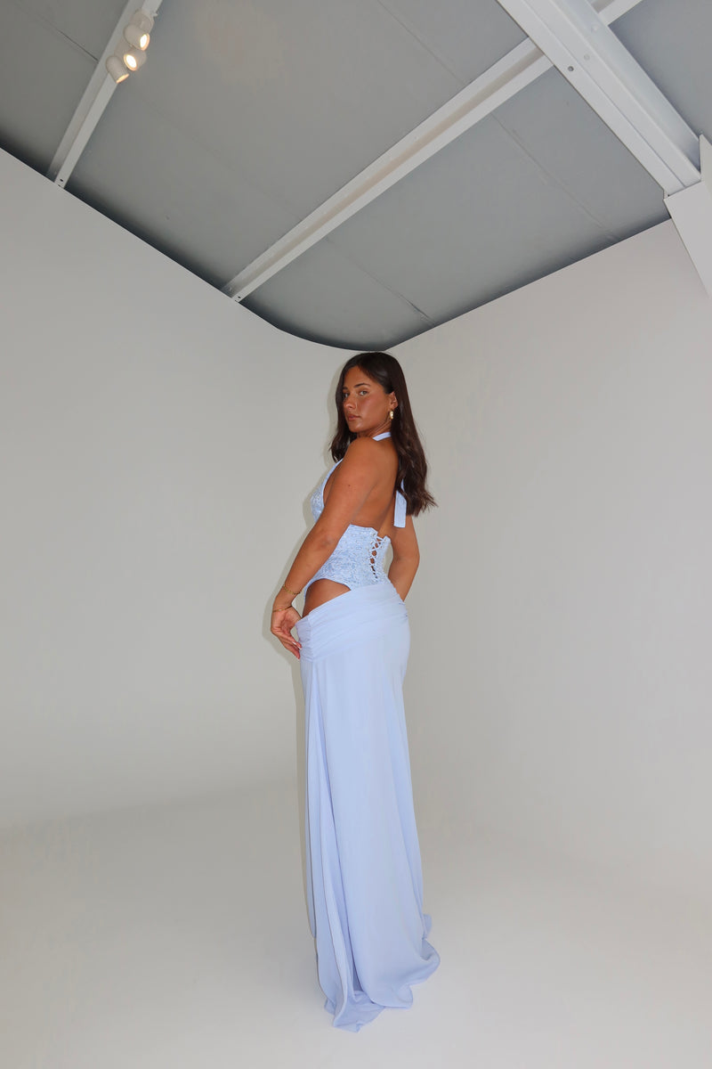 Fenity Fashion Crystal Gown Blue