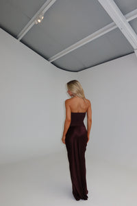 Bec + Bridge Dua Strapless Maxi Chocolate shortandsweethire