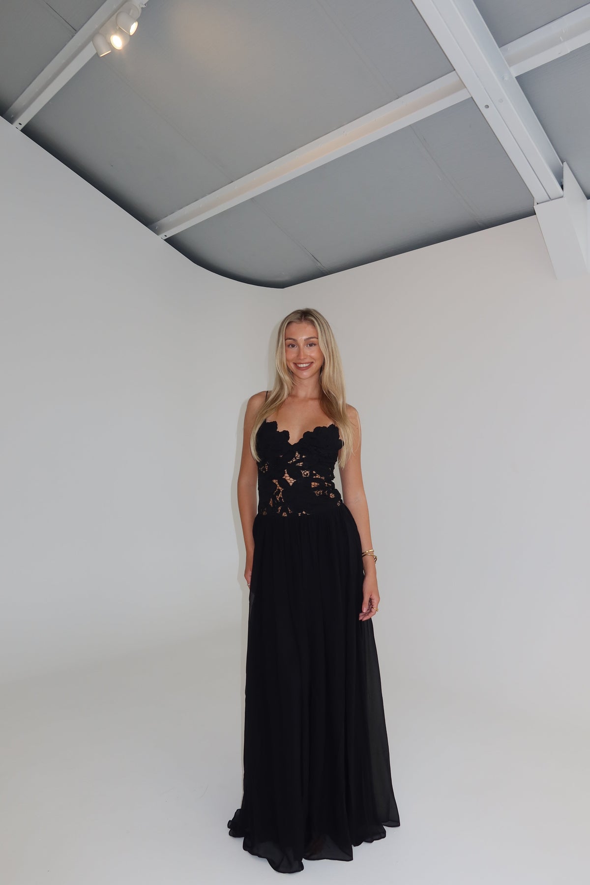Hansen & Gretel Stephanie Maxi Gown Black shortandsweethire