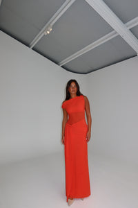 MISHA Sisal Mesh Gown Chilli Red