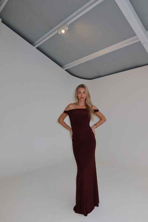 Natalie Rolt Bettina Gown Espresso shortandsweethire