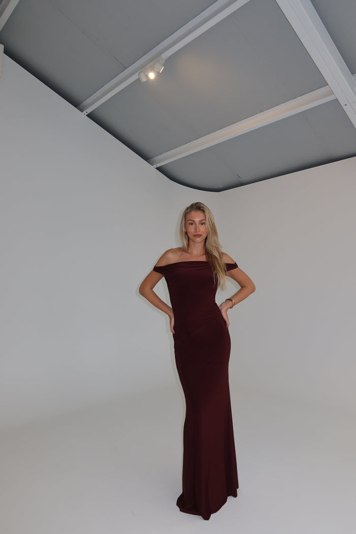 Natalie Rolt Bettina Gown Espresso shortandsweethire