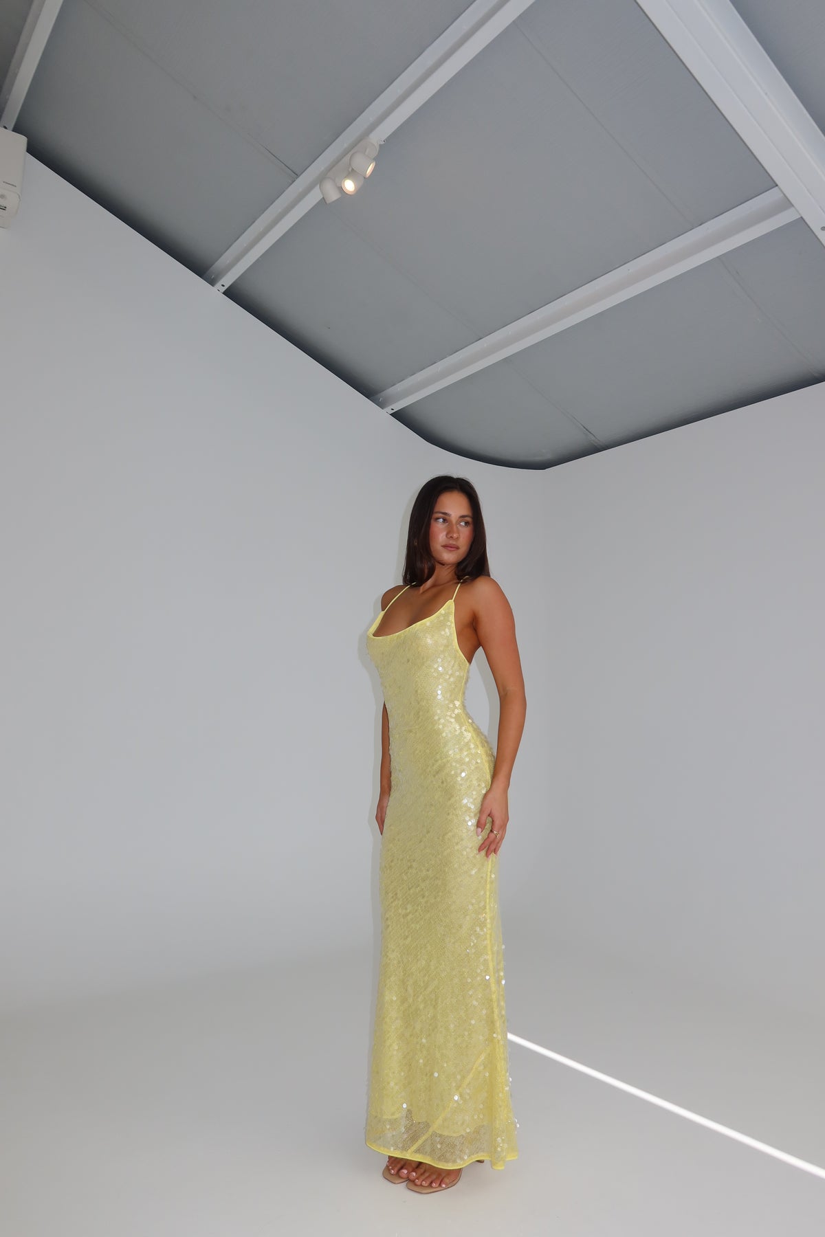 Misha Ina Sequin Maxi Yellow