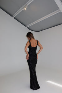 Effie Kats Colson Gown Black Sequin