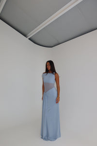 MISHA Sisal Mesh Gown Dove Blue shortandsweethire
