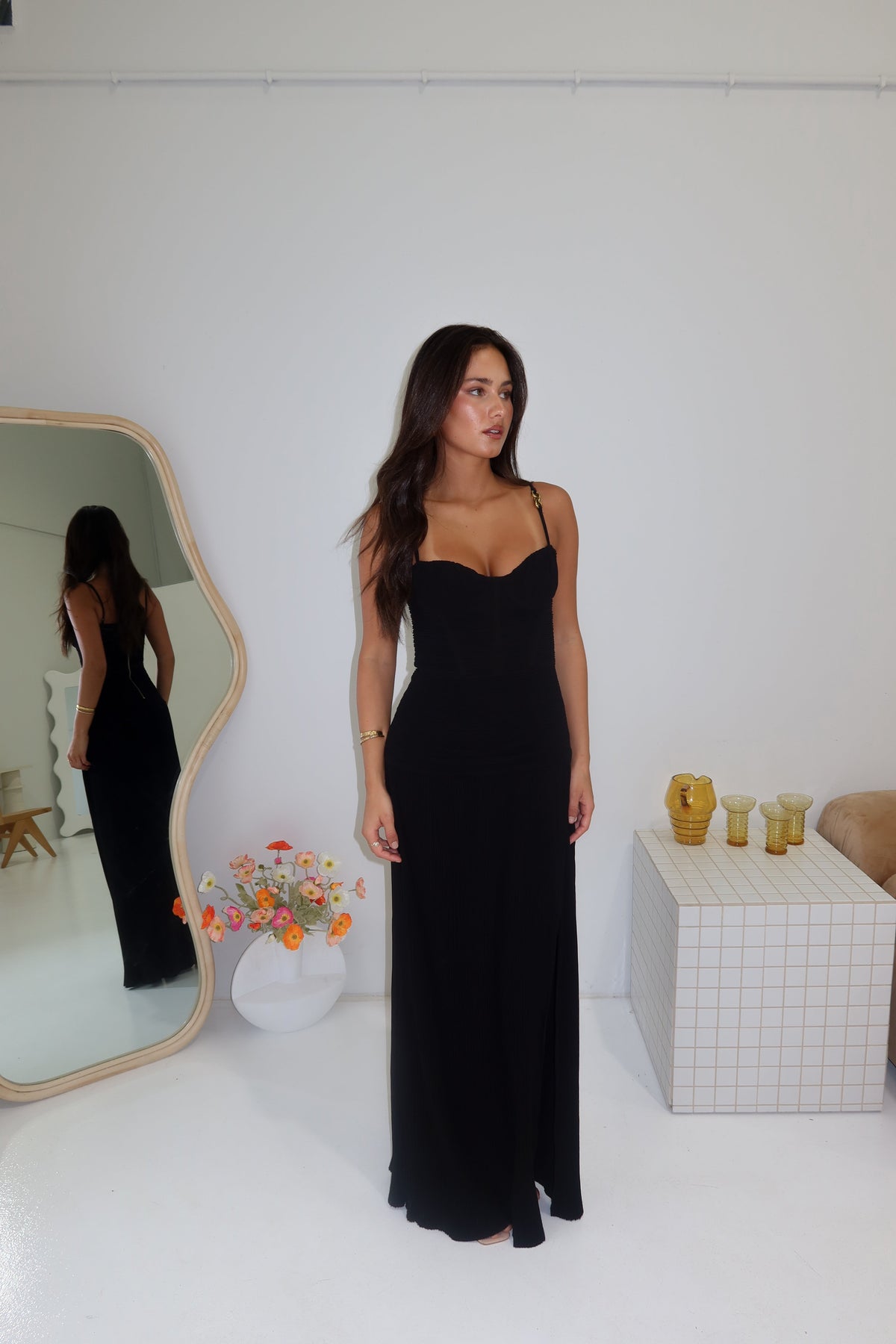 Manning Cartell Double Time Pleat Maxi Black shortandsweethire Manning Cartell Double Time Pleat Maxi Black shortandsweethire