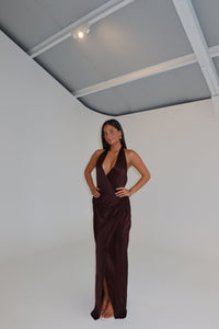 Bec + Bridge Elisia Wrap Maxi Chocolate shortandsweethire