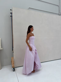 Aje Violette Bubble Hem Maxi Gown Pastel Pink