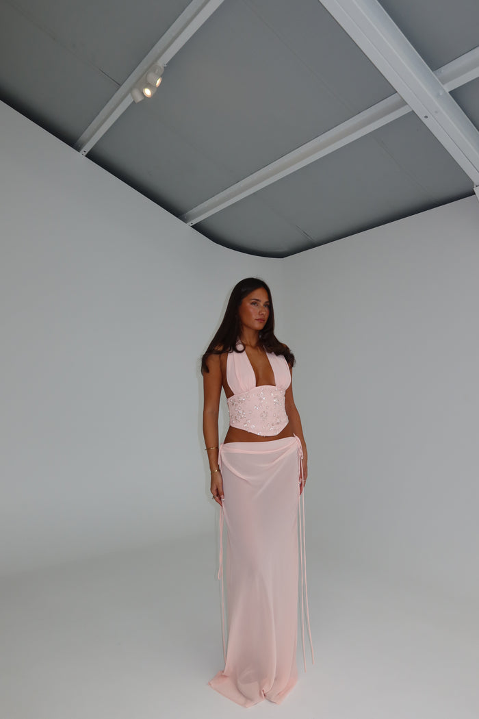 Natalie Rolt Bronte Top + Allira Skirt Baby Pink