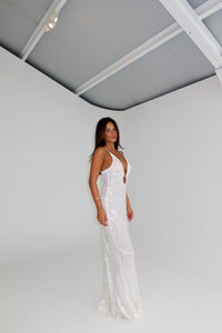 MISHA Sapphire Sequin Maxi Ivory