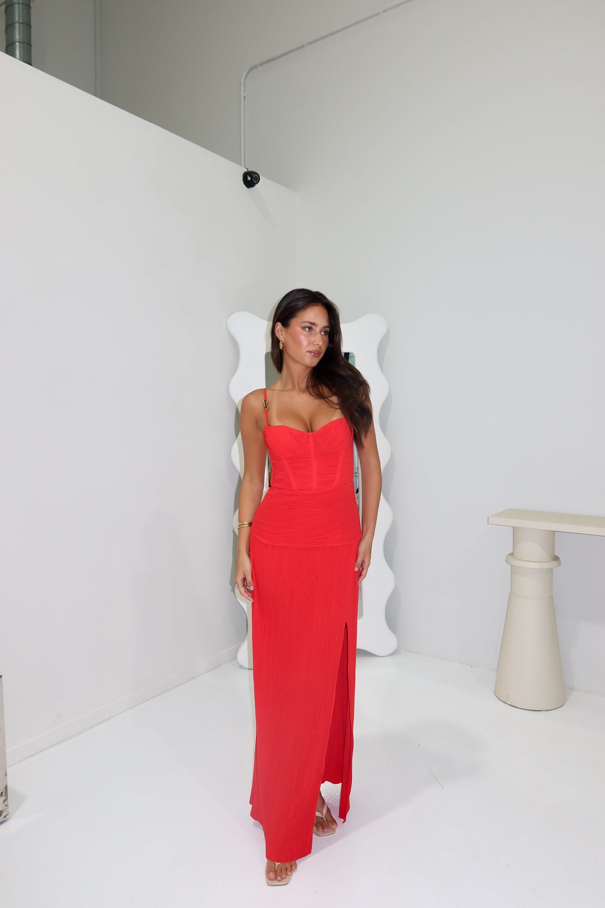 Manning Cartell Double Time Pleat Gown Red – shortandsweethire Manning Cartell Double Time Pleat Gown Red – shortandsweethire