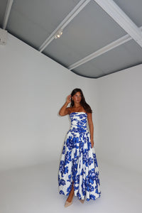 Aje Bubble Behold Maxi Gown Cobalt Blue