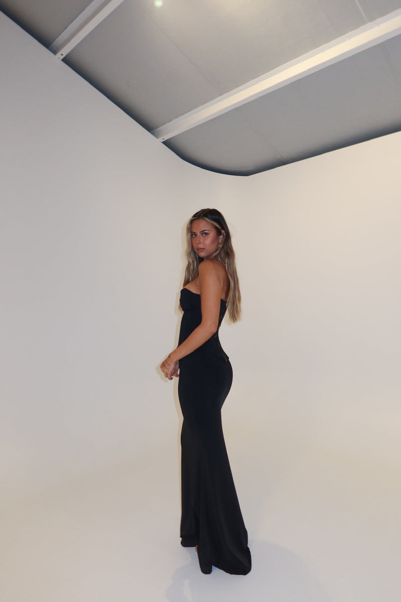 HNTR the Label Louie Gown Black shortandsweethire