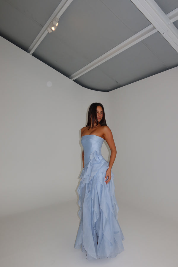 Aje Canyon Gown Cloud Blue