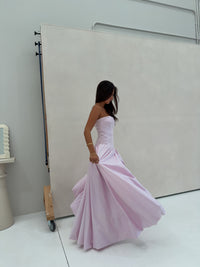 Aje Violette Bubble Hem Maxi Gown Pastel Pink