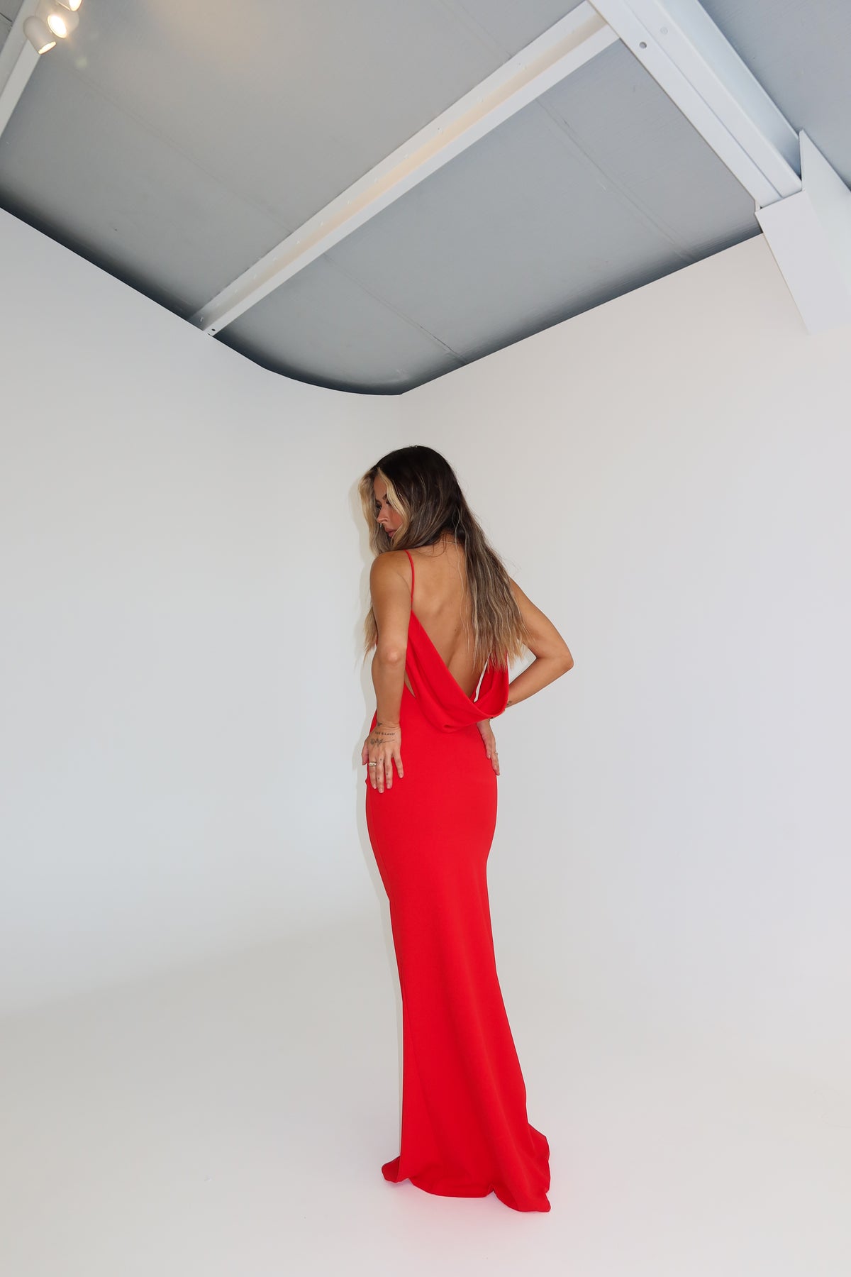 Effie Kats Havilland Gown Cherry Red