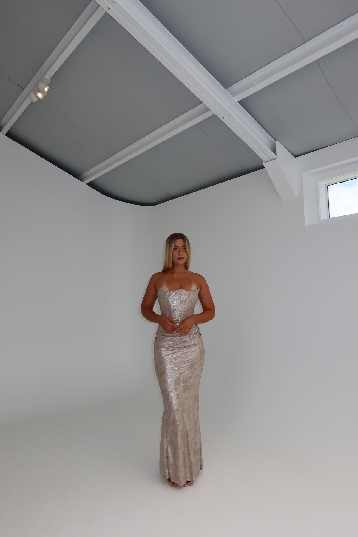 House of Cb Persephone Gown Gold Chiffon shortandsweethire House of Cb Persephone Gown Gold Chiffon shortandsweethire