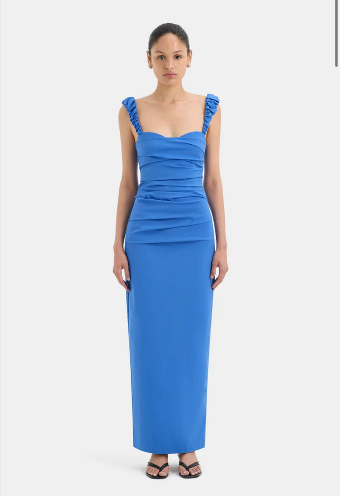 Sir the Label Balconette Azul Gown