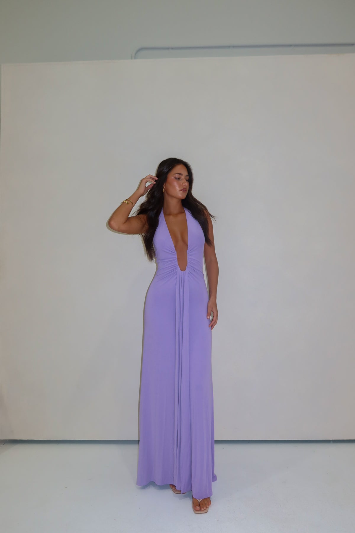 Misha Jennifer Cupro Maxi Lilac shortandsweethire Misha Jennifer Cupro Maxi Lilac shortandsweethire
