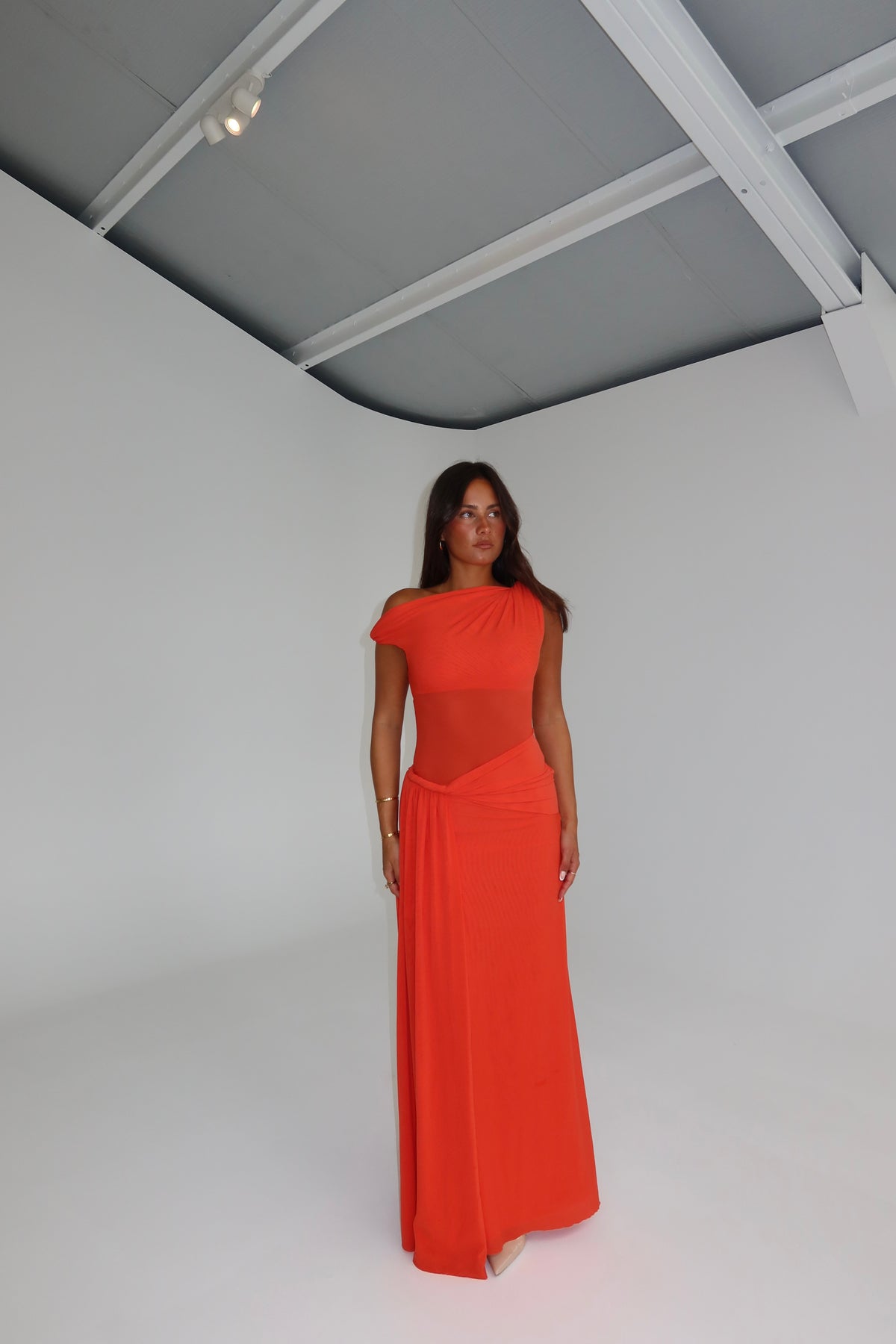 MISHA Sisal Mesh Gown Chilli Red