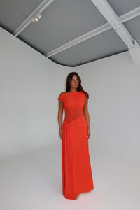 MISHA Sisal Mesh Gown Chilli Red