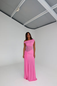 MISHA Sisal Mesh Gown Orchid Pink