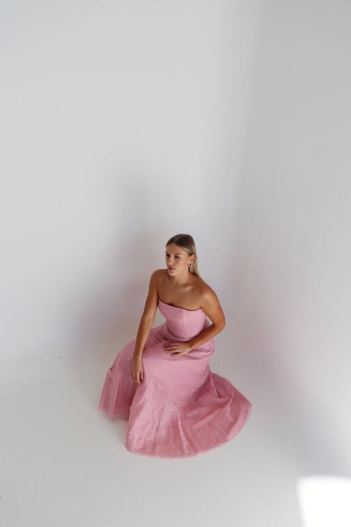 aje soundscape maxi dress pink Soundscape Maxi Dress-CHALK PINK / 4