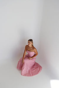 Aje Soundscape Maxi Gown Chalk Pink