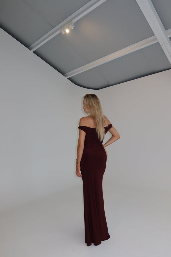 Natalie Rolt Bettina Gown Espresso shortandsweethire