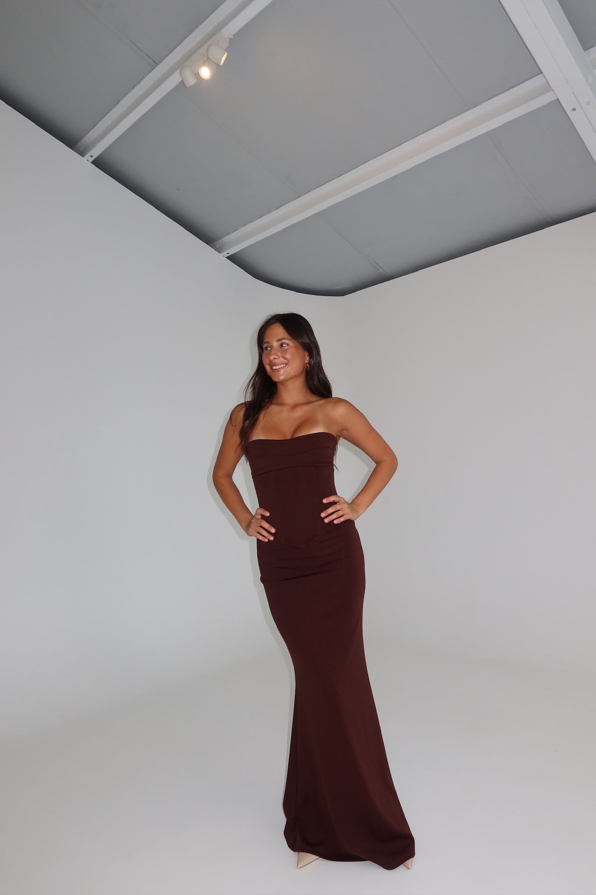 HNTR the label Louie Gown Brown