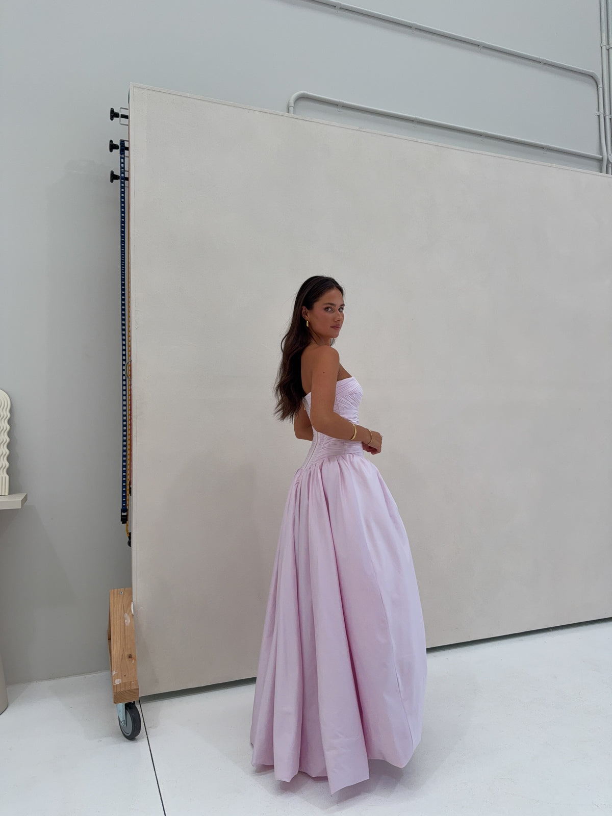 Aje Violette Bubble Hem Maxi Gown Pastel Pink