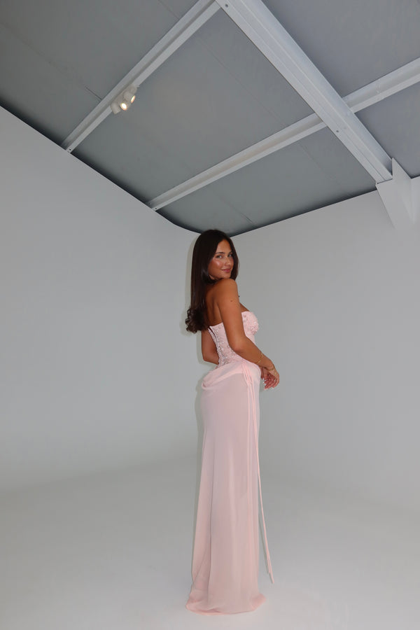 Natalie Rolt Verity Bustier + Allira Skirt Baby Pink