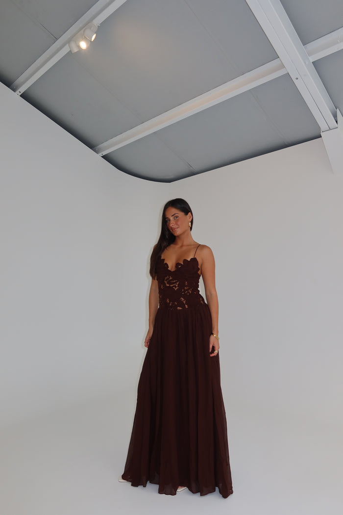 Hansen & Gretel Stephanie Maxi Gown Cedar