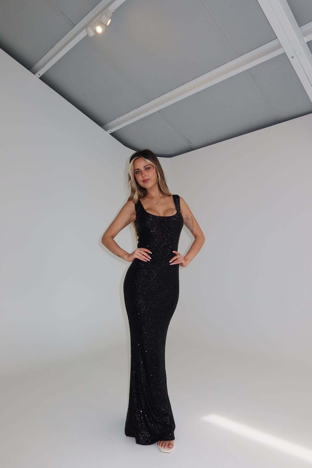 Effie Kats Colson Gown Black Sequin
