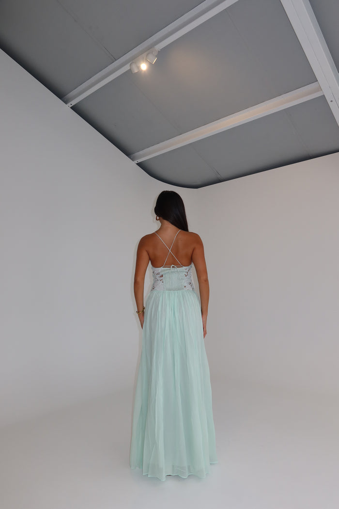 Hansen & Gretel Stephanie Maxi Gown Seafoam