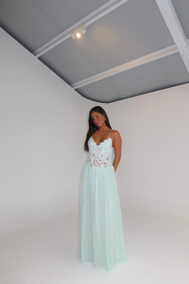 Hansen & Gretel Stephanie Maxi Gown Seafoam