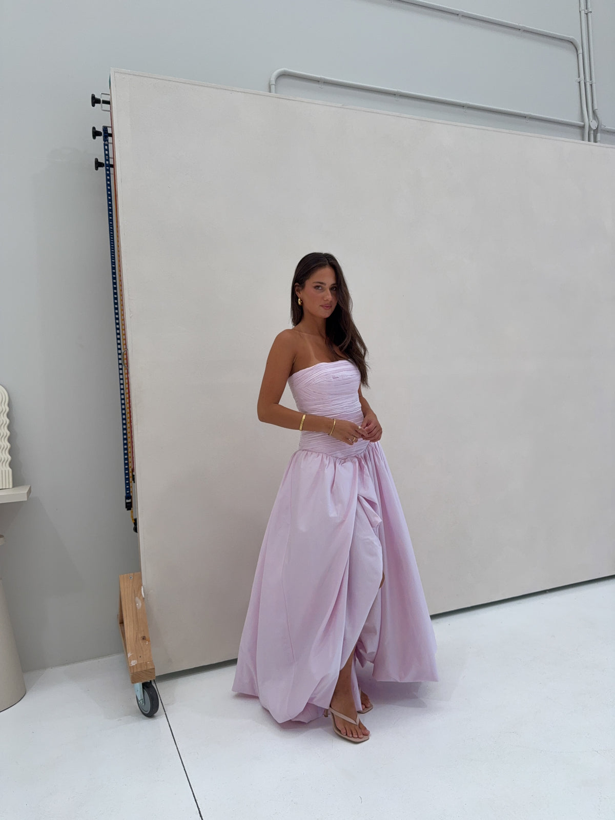 Aje Violette Bubble Hem Maxi Gown Pastel Pink