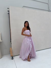 Aje Violette Bubble Hem Maxi Gown Pastel Pink