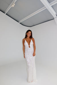 MISHA Sapphire Sequin Maxi Ivory