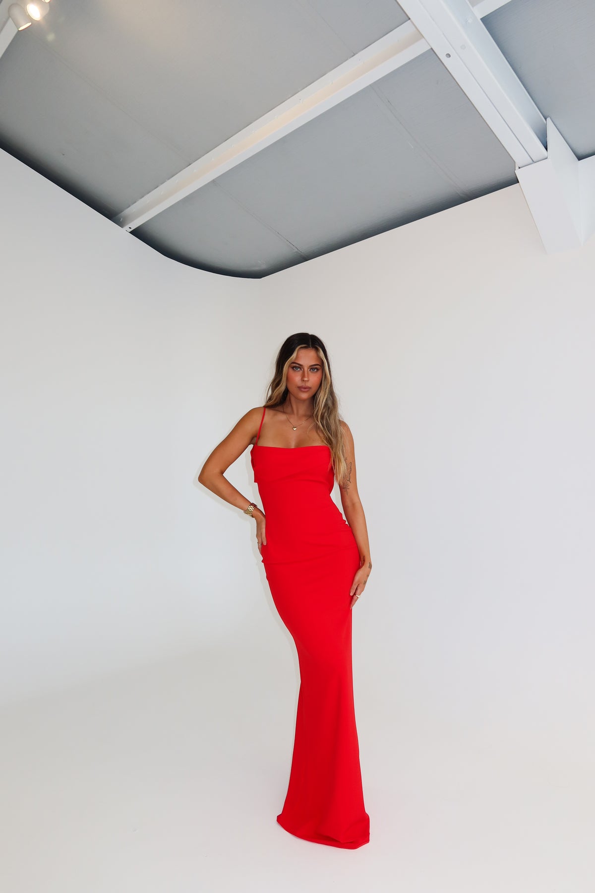 Effie Kats Havilland Gown Cherry Red