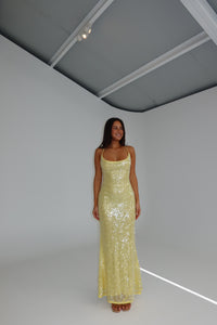 Misha Ina Sequin Maxi Yellow